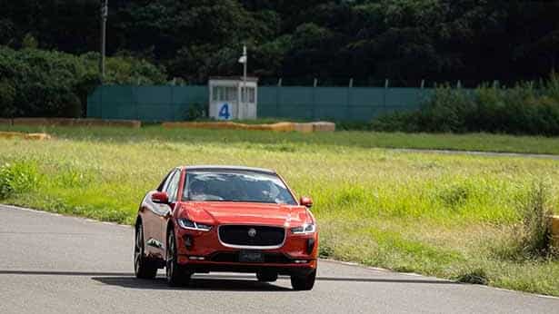 Jaguar I-Pace vehicle in red